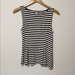 Banana republic black stripe peplum tank